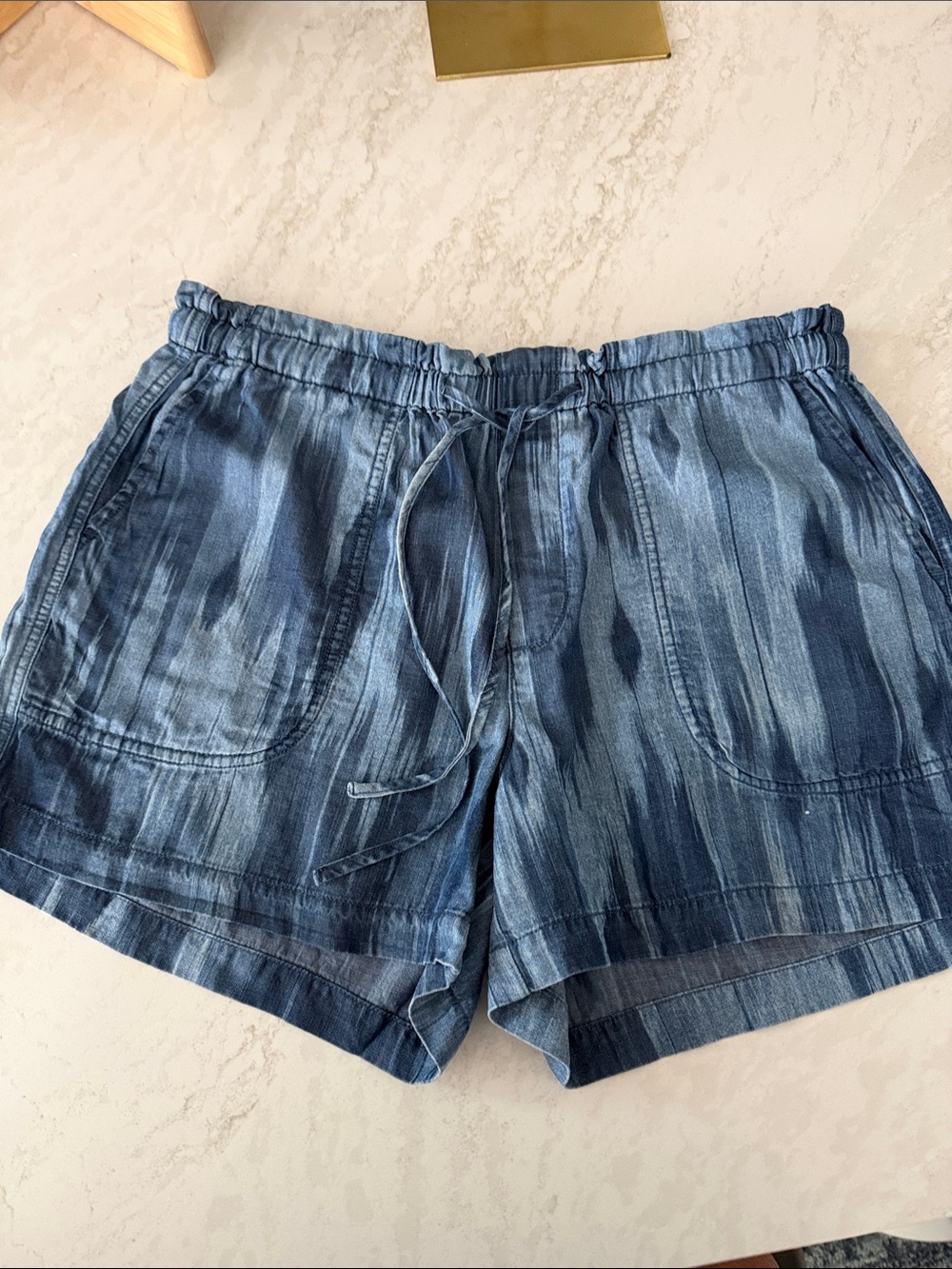 Liverpool Blue Tie-Dye High Waist Women's Shorts